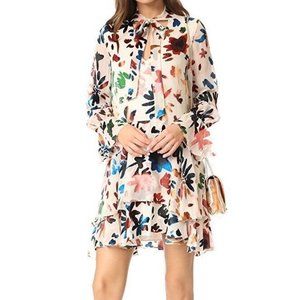 Alice+Olivia Dress Floral Velvet Burnout, L